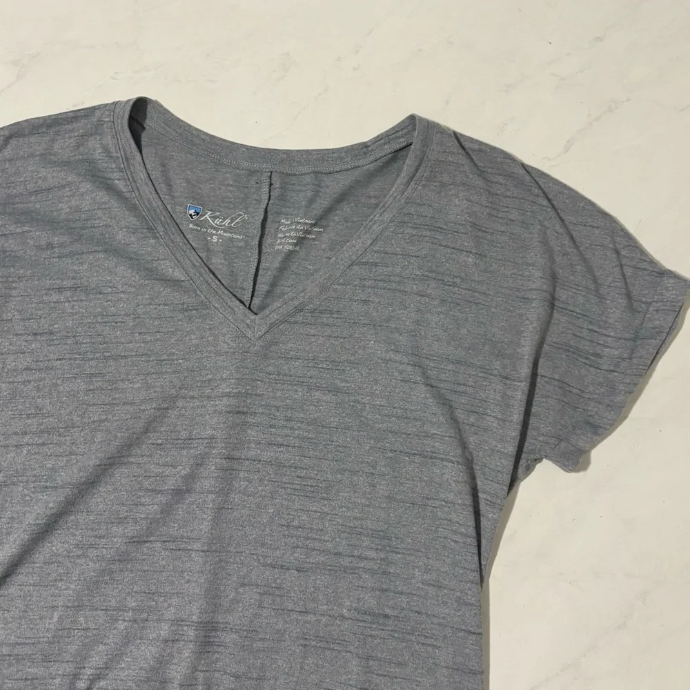 KUHL Gray Intent V Neck Shirt Dress Size Small Neutral Mini Casual‎ Basic